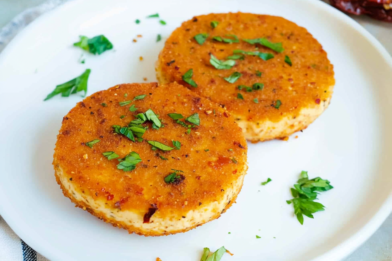 Hamburguesas de tofu y tomates