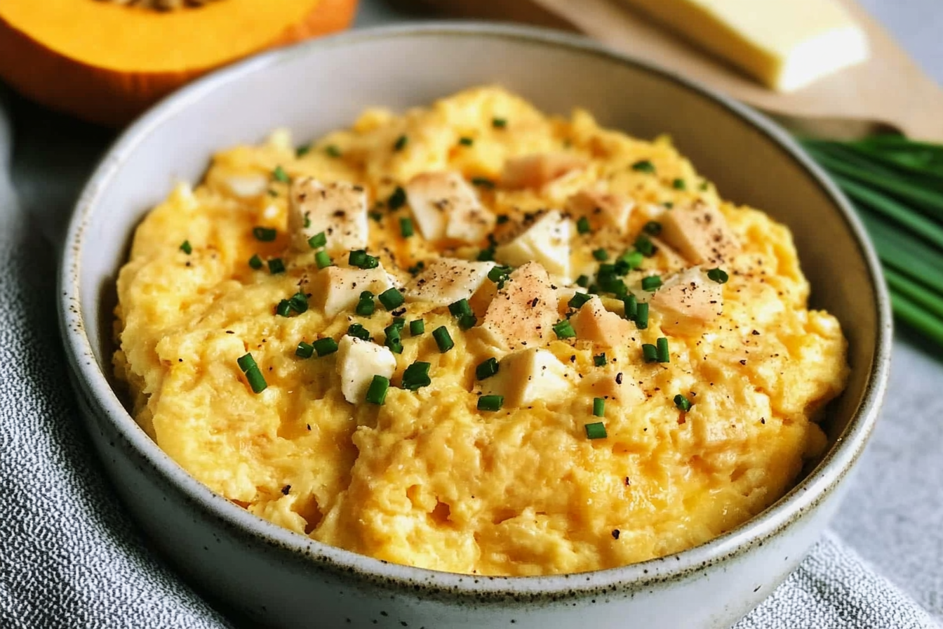 Huevos revueltos con calabaza