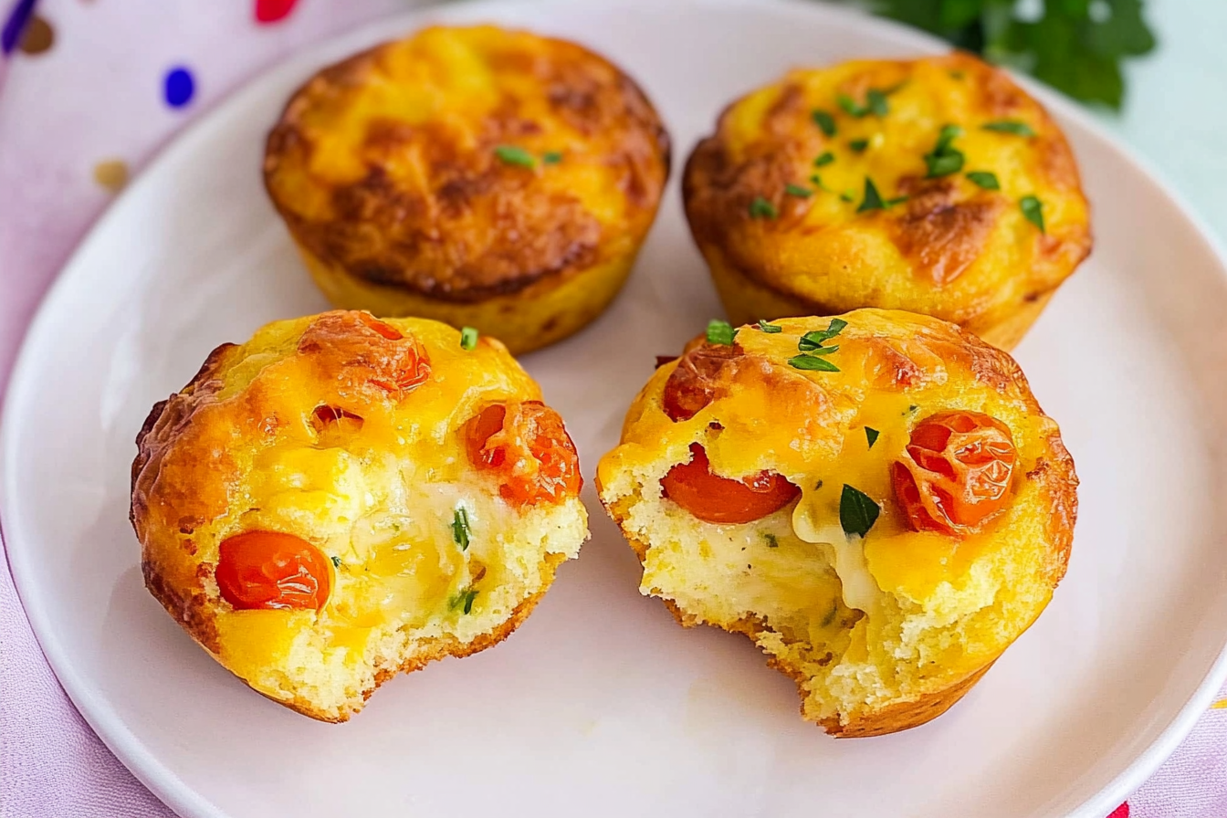 Muffins salados de tomate y queso