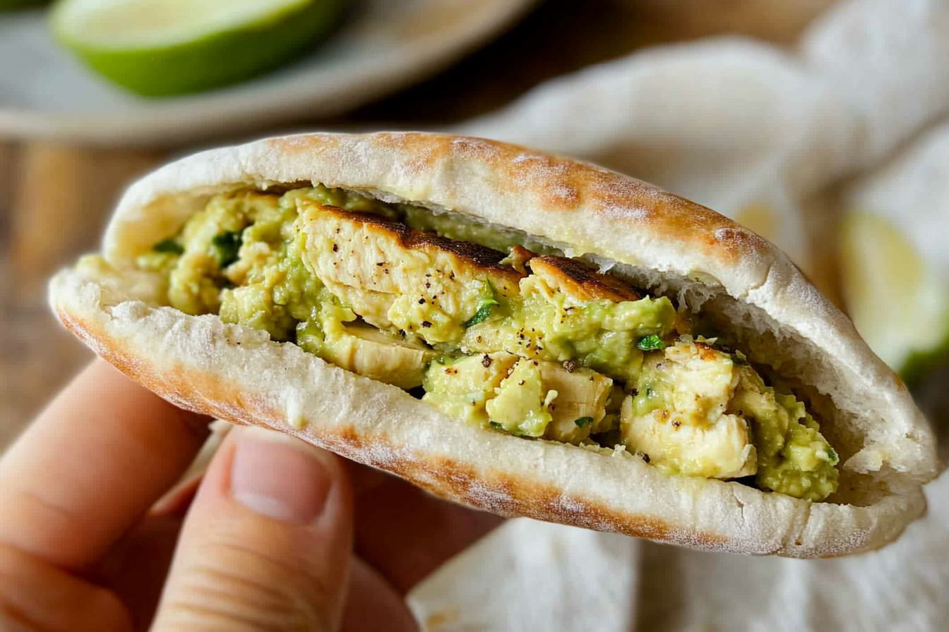 Pan pita relleno de pollo