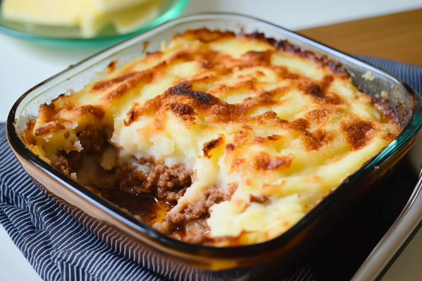 Pastel de carne con puré