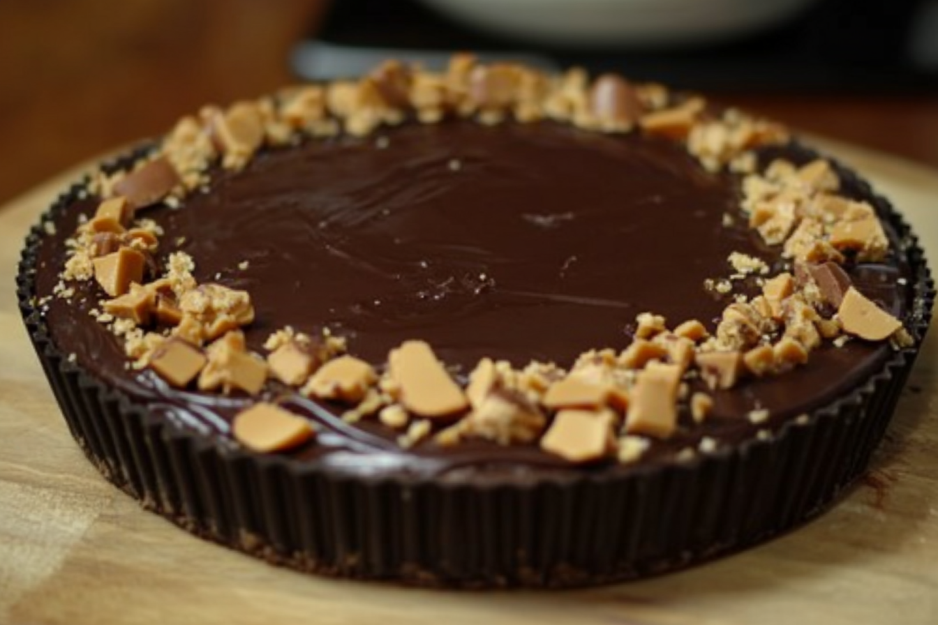 Pastel decadente de chocolate y maní