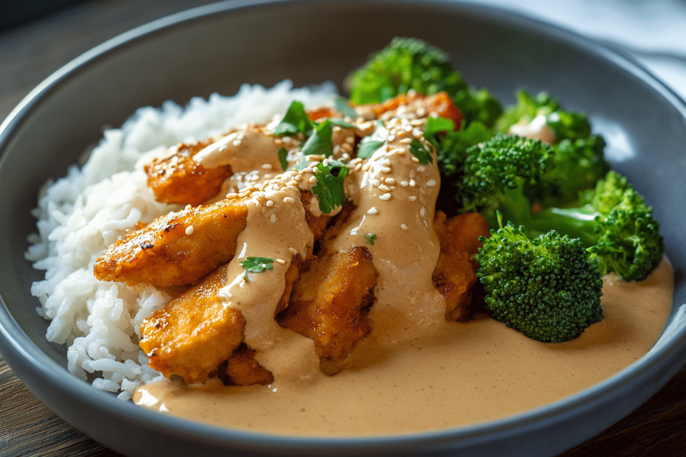 Pollo a la mantequilla de maní