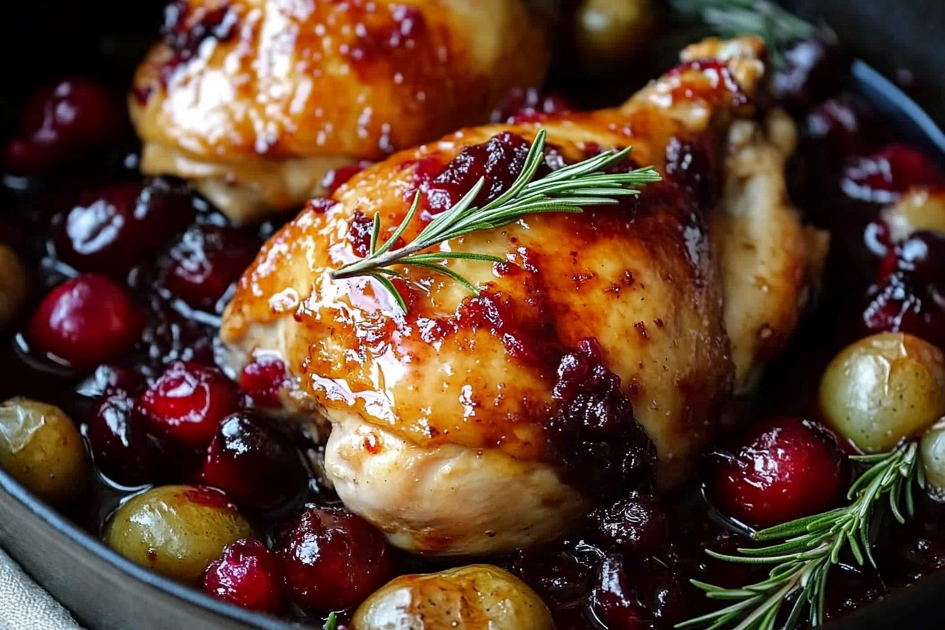 Pollo glaseado con arándano