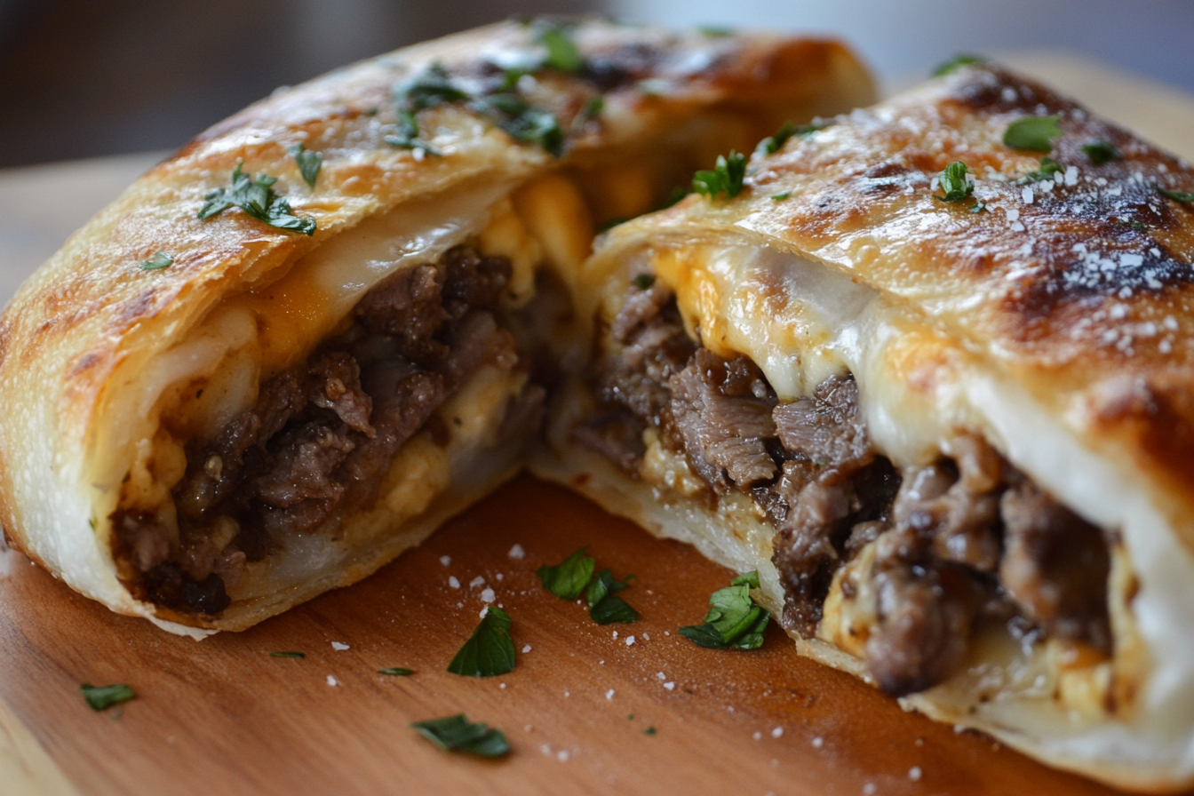 Rollos de huevo Philly Cheesesteak