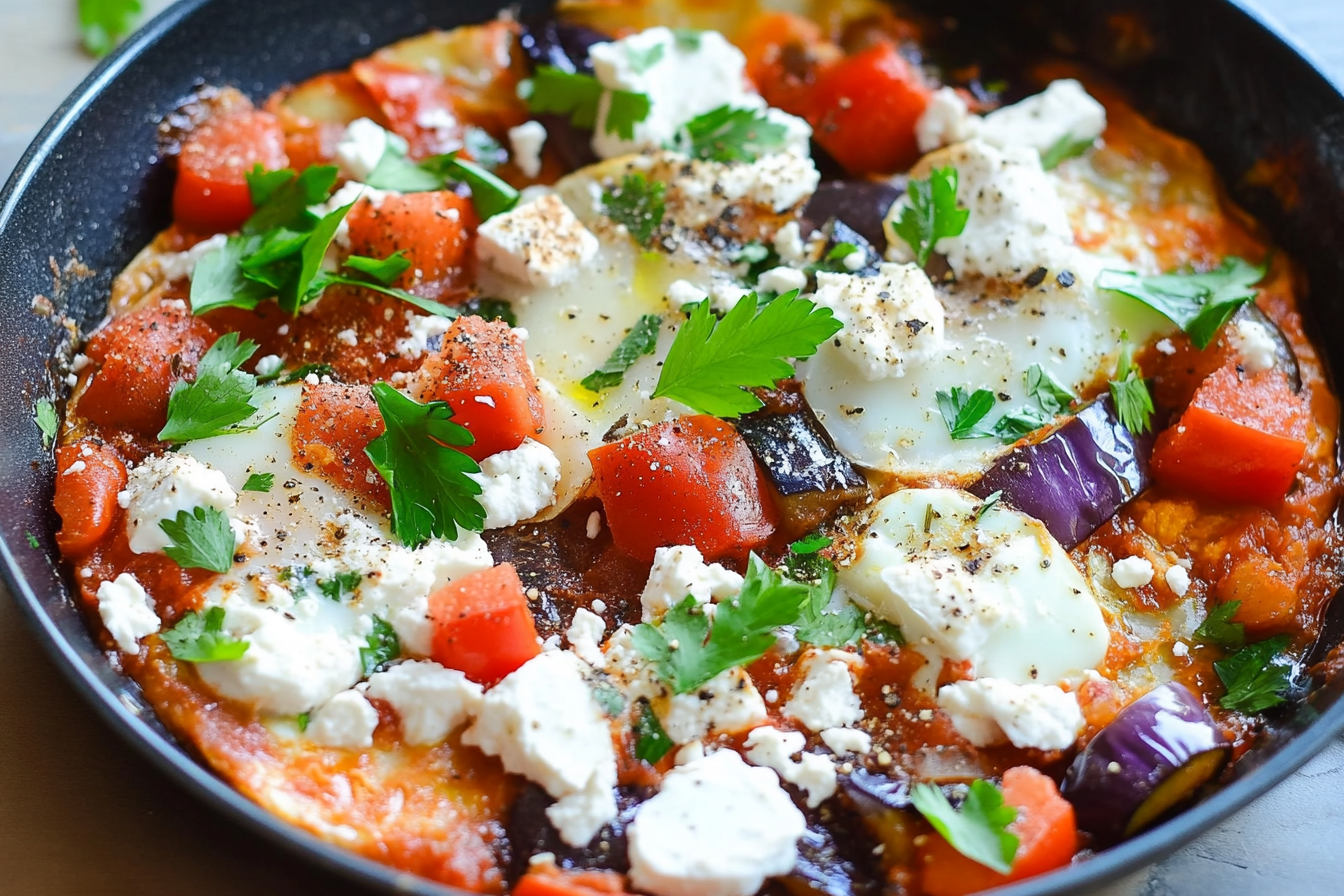 Shakshuka de berenjena y feta