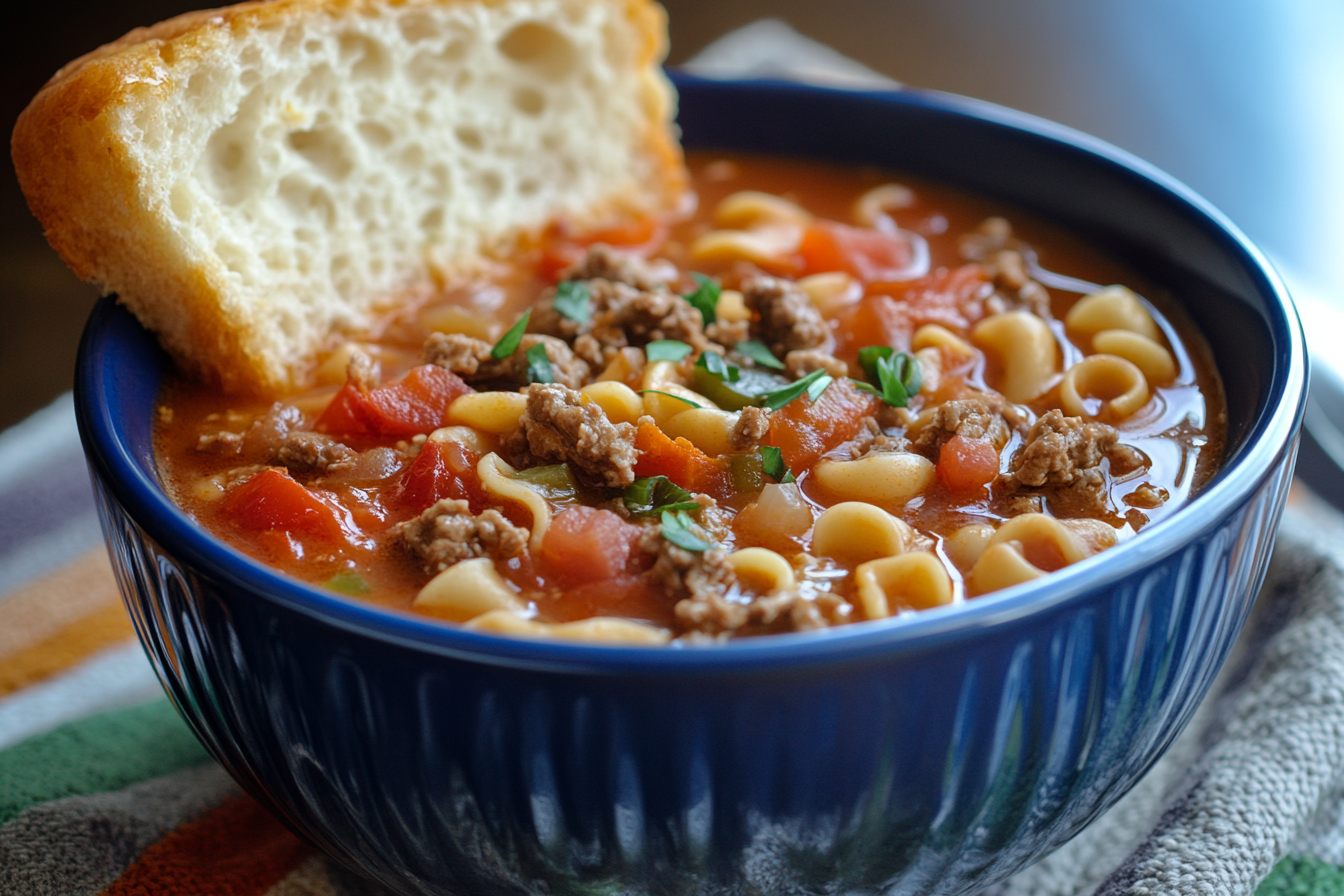 Sopa de fideos con tomate y huevo
