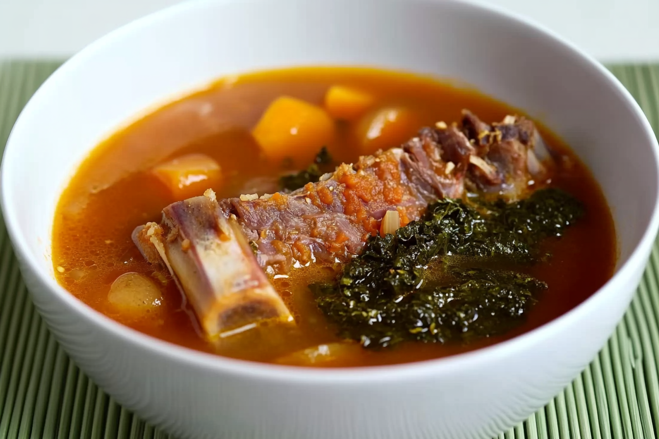 Sopa de verduras y costilla