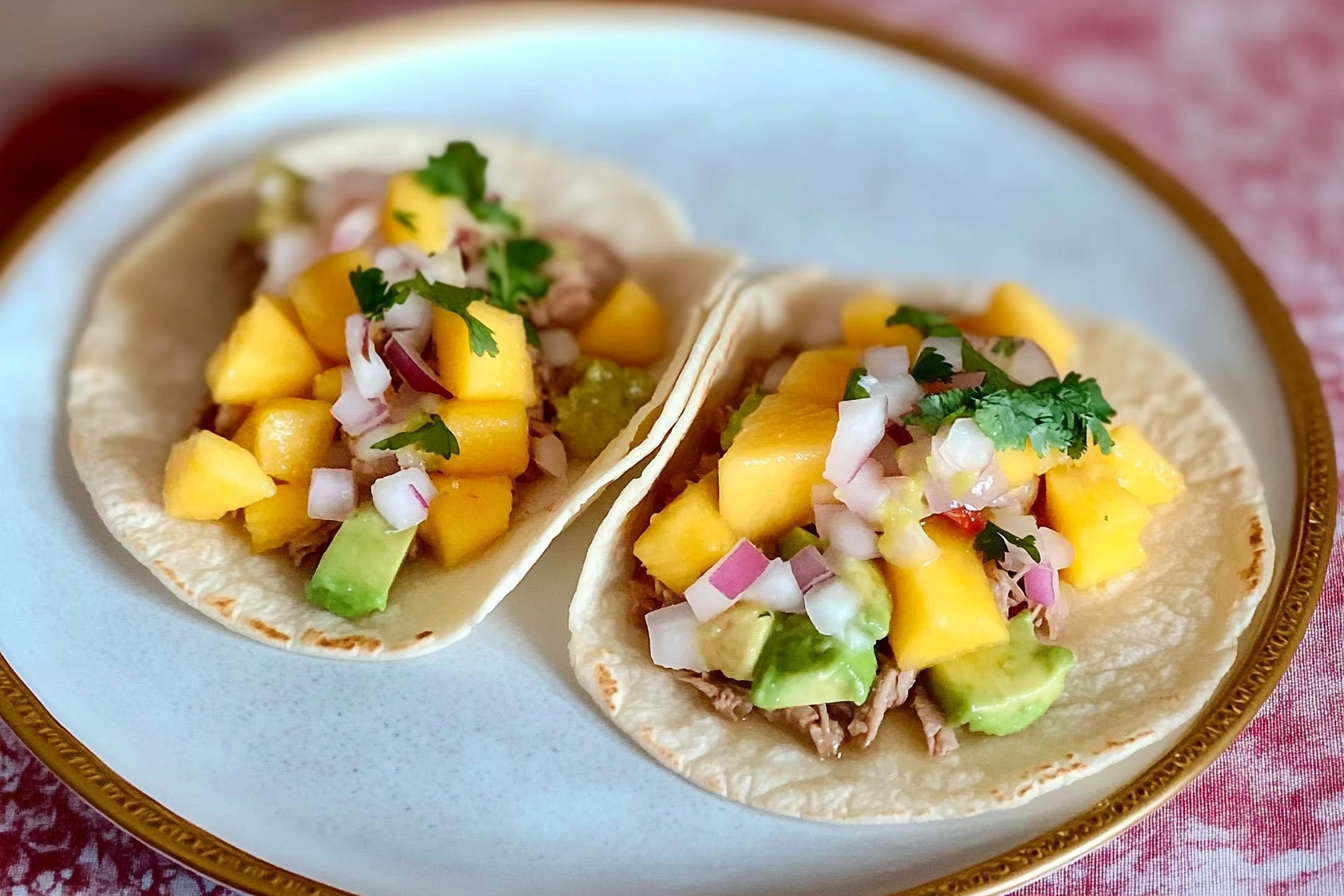 Tacos de ternera con mango