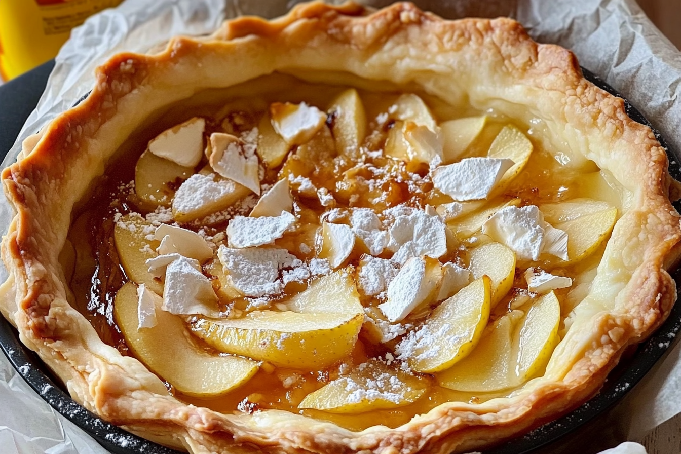 Tarta de peras con queso