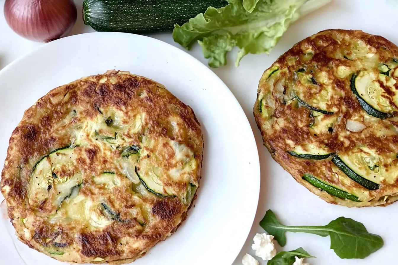 Tortilla de calabacín y cebolla