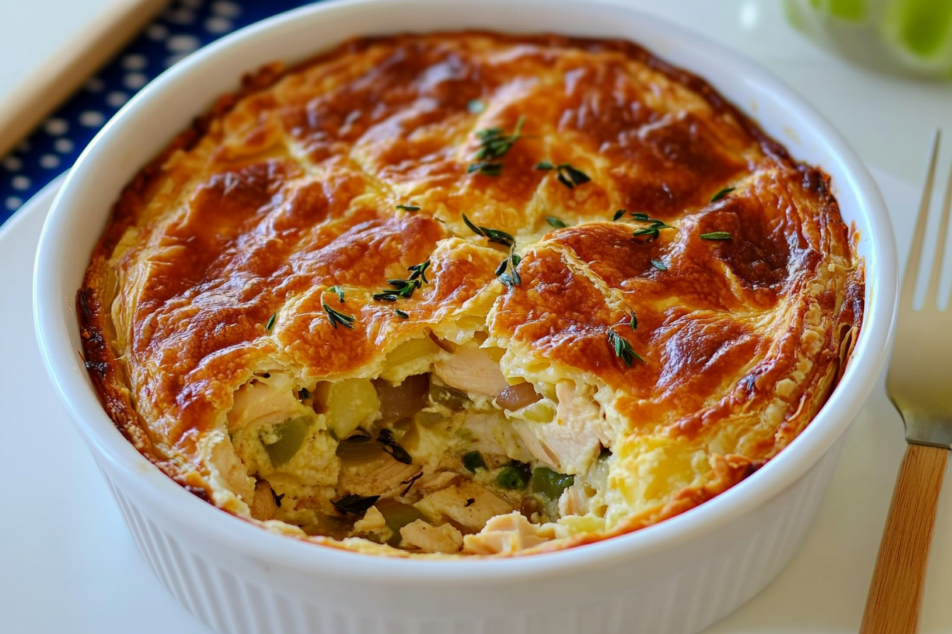 Pastel de pollo y cebolla