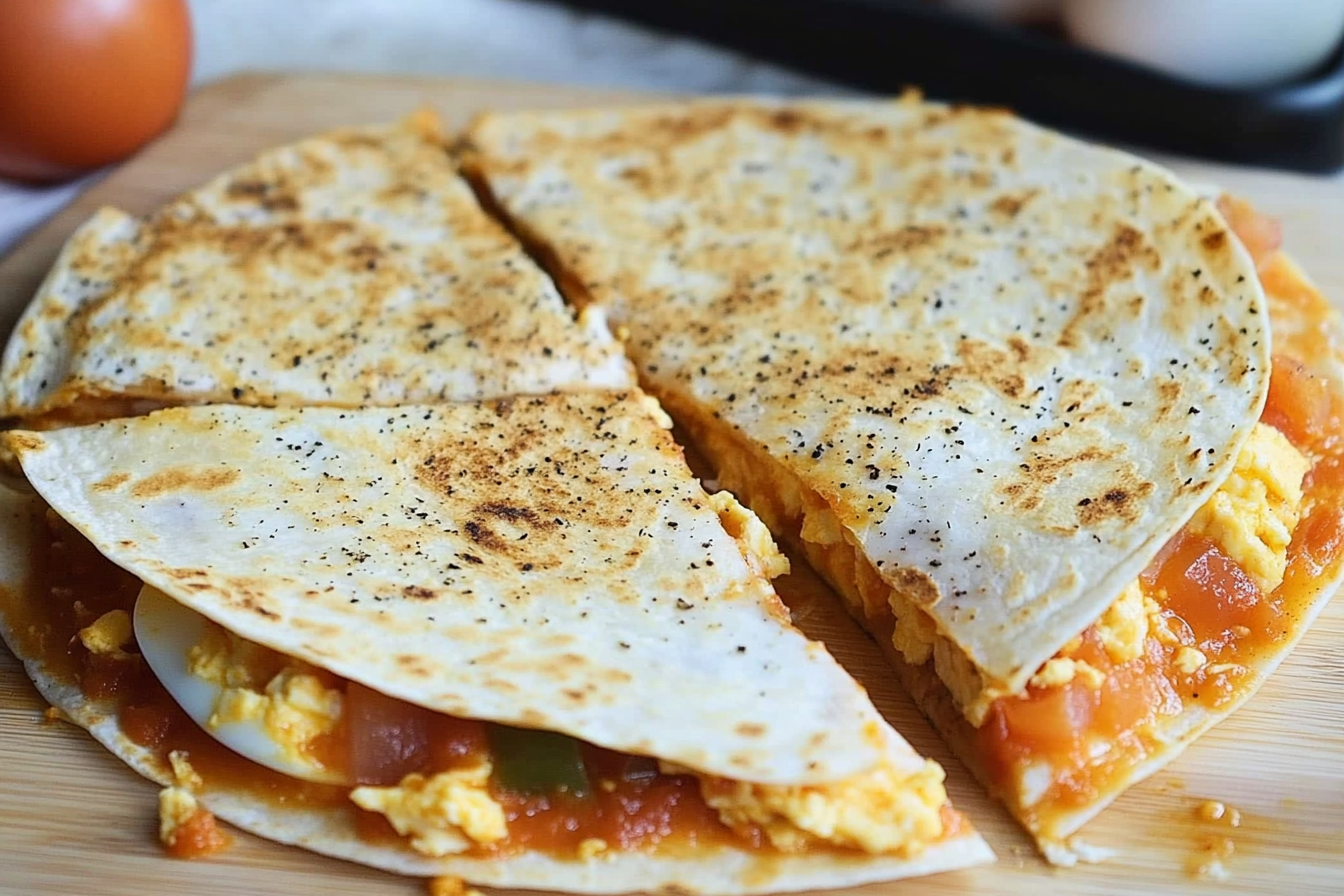 Quesadillas de pollo y huevo