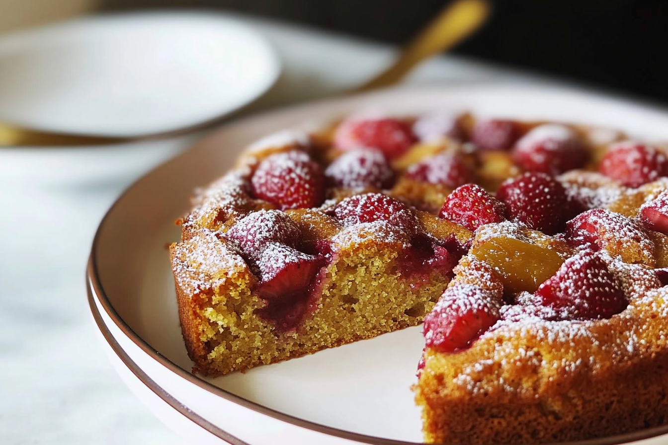 Bizcocho de fresas esponjoso