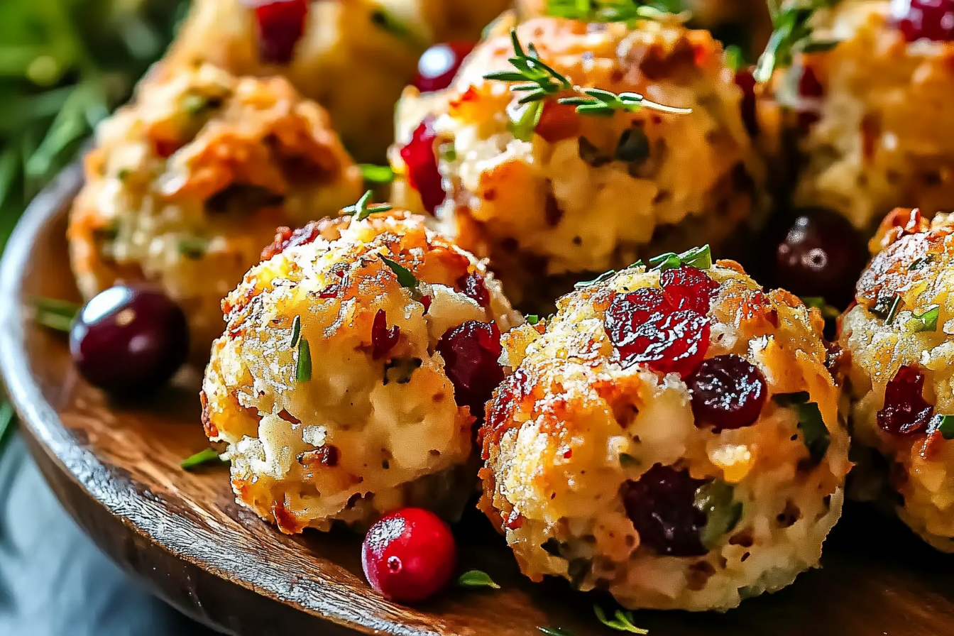 Bolas de Relleno de Pavo con Arándano