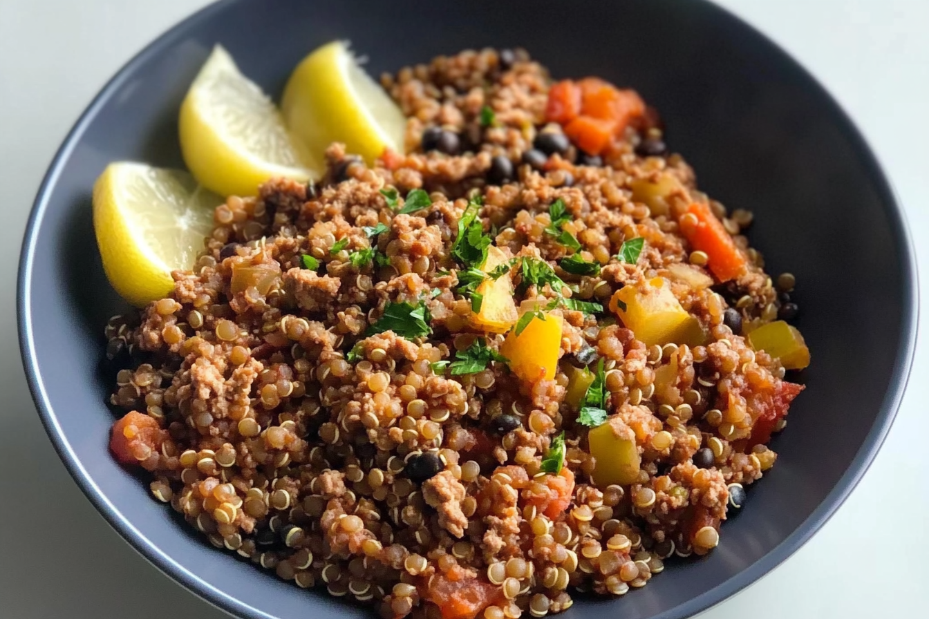 Bowl de quinua con carne