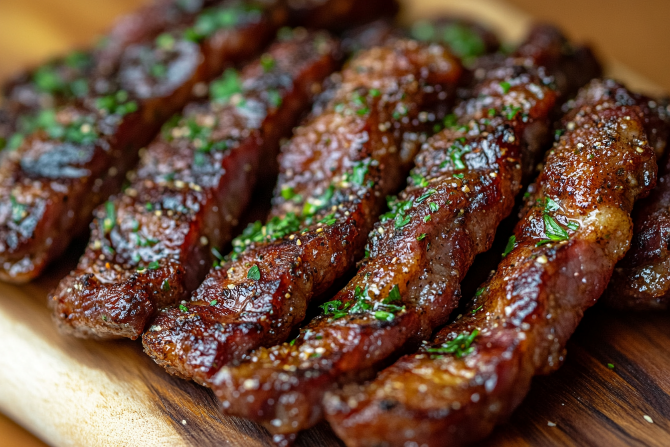 Carne de res y tocino retorcido