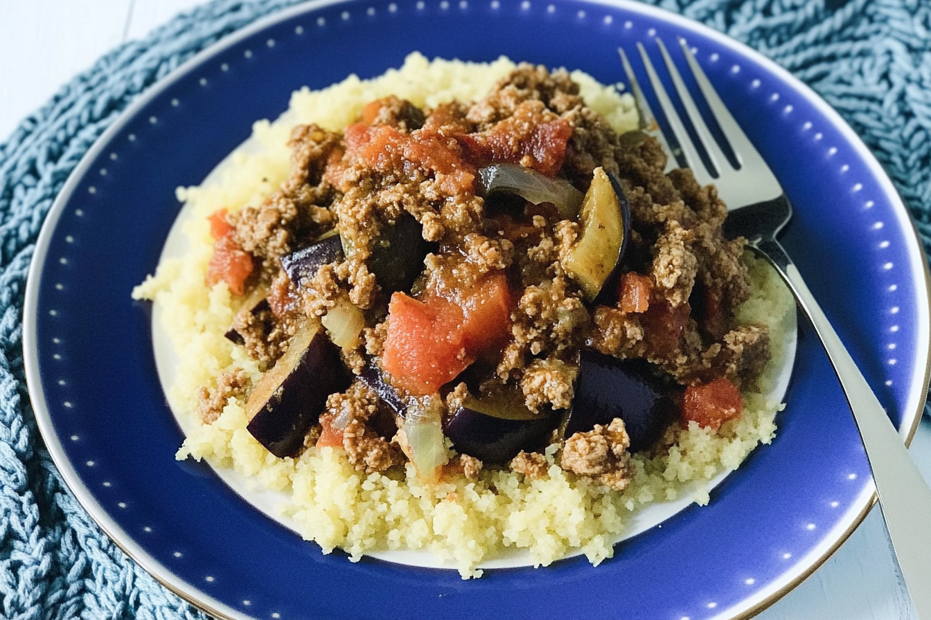 Carne picada con berenjenas