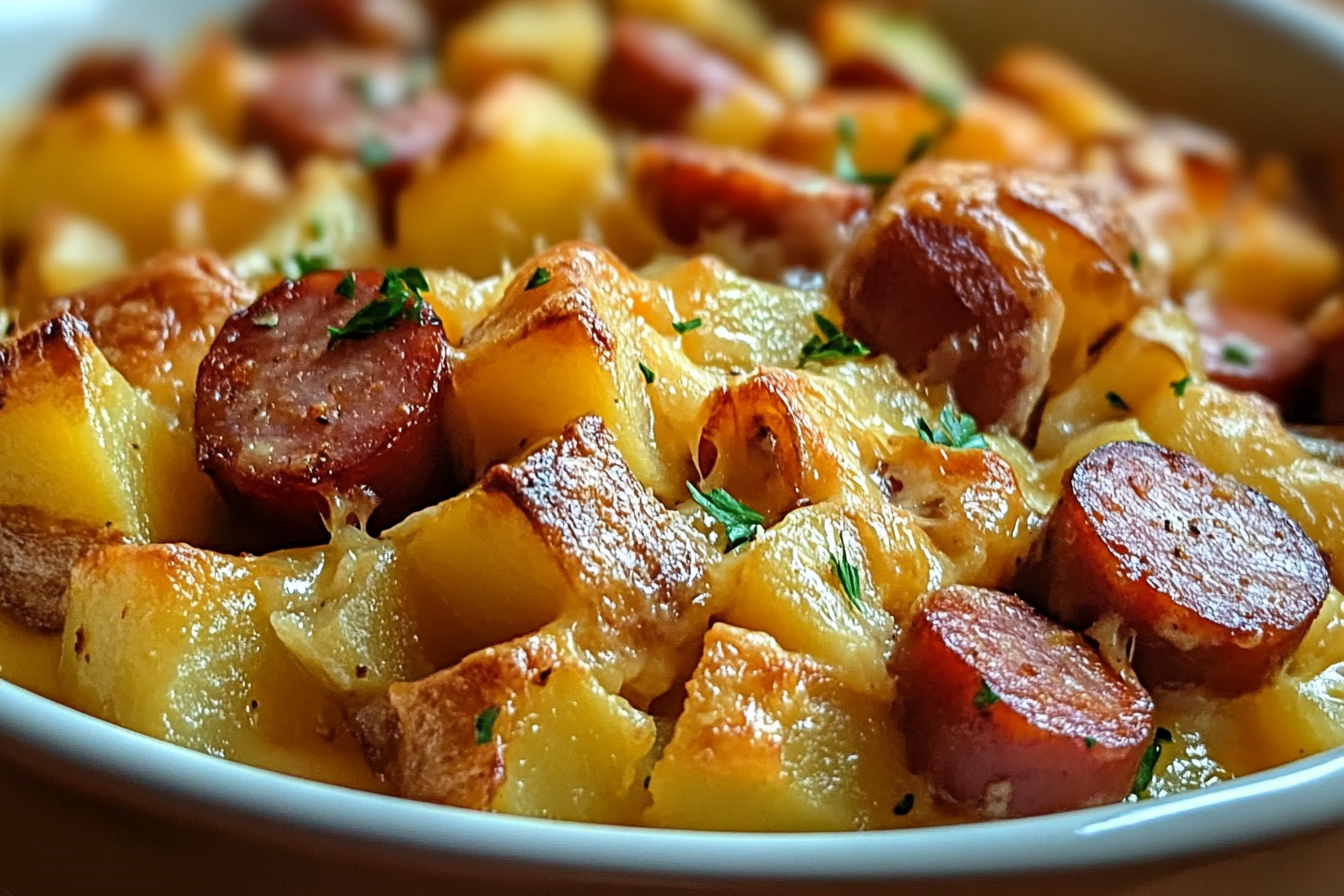 Cazuela de salchicha y papas