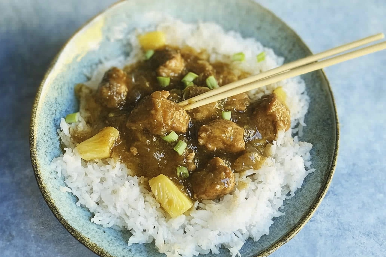 Cerdo con salsa de piña