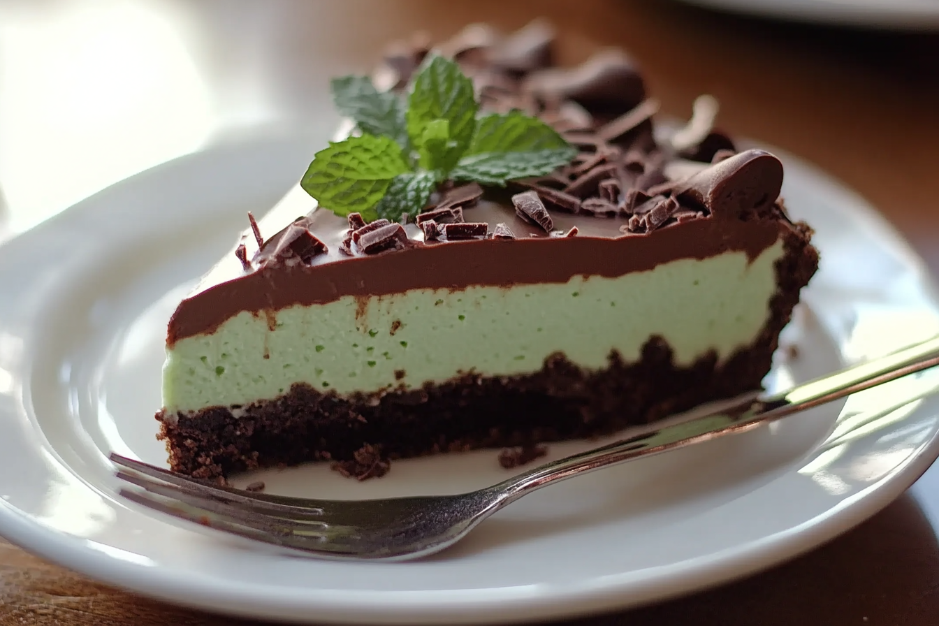 Cheesecake de menta y chocolate