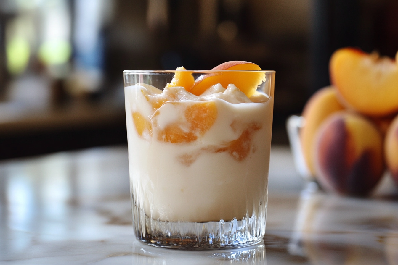 Duraznos con crema y vodka