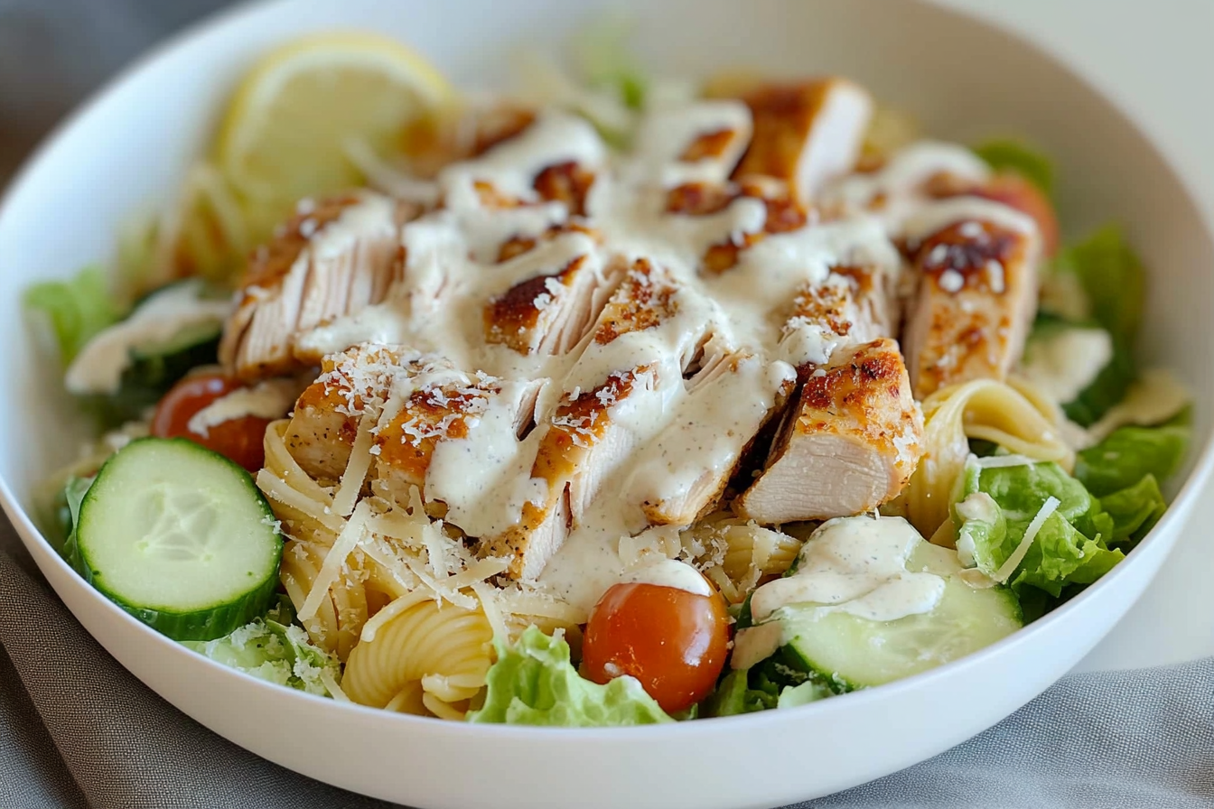Ensalada de pasta y pollo