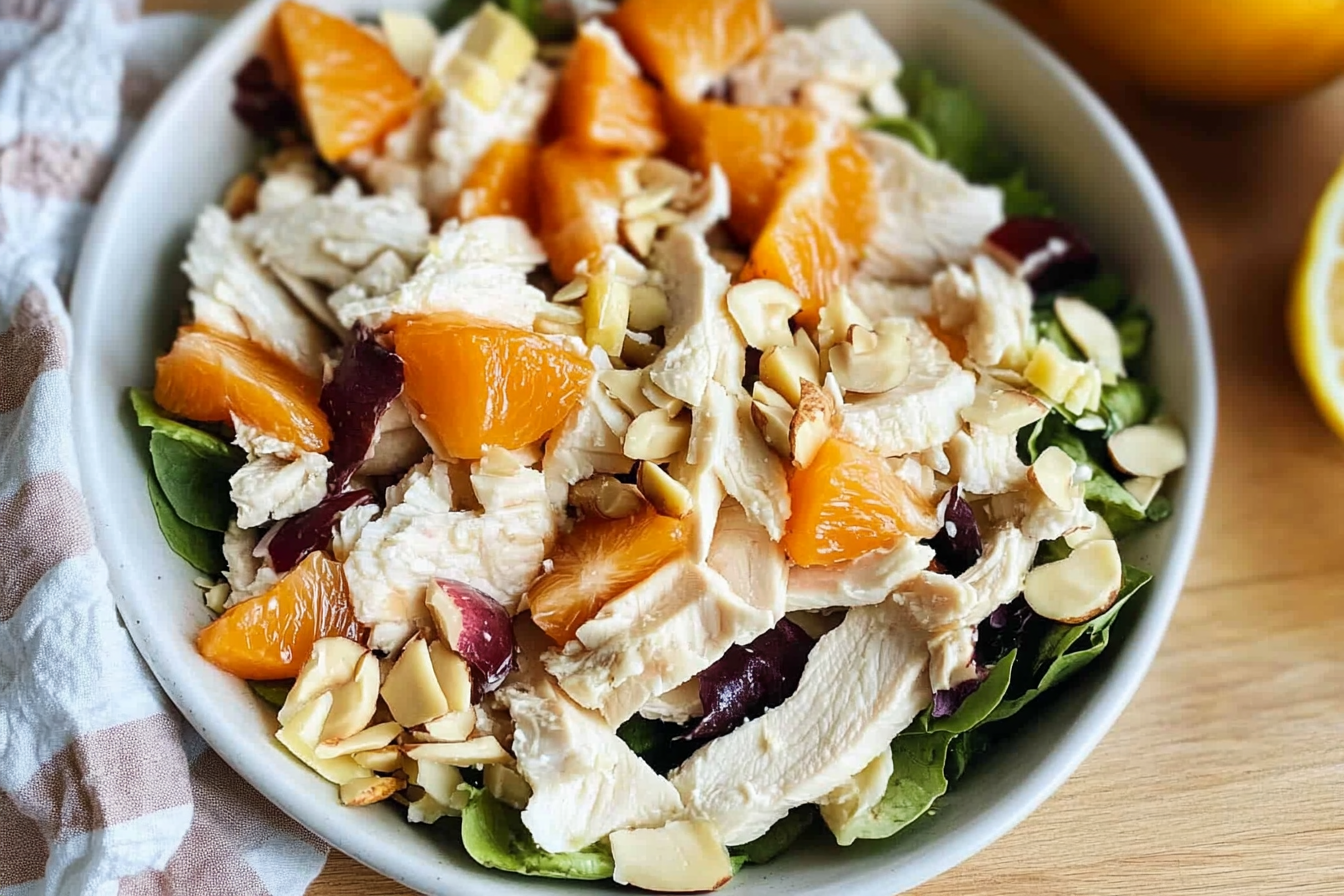 Ensalada de pollo y caqui