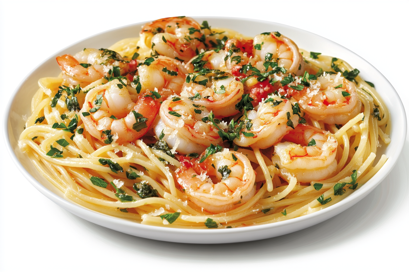 Espagueti con camarones