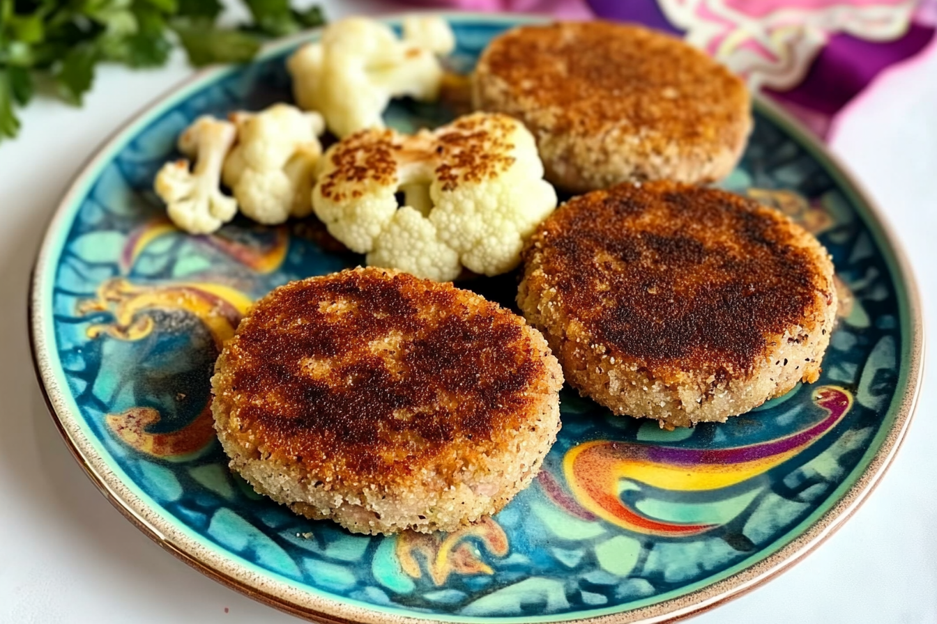 Hamburguesas de atún y coliflor