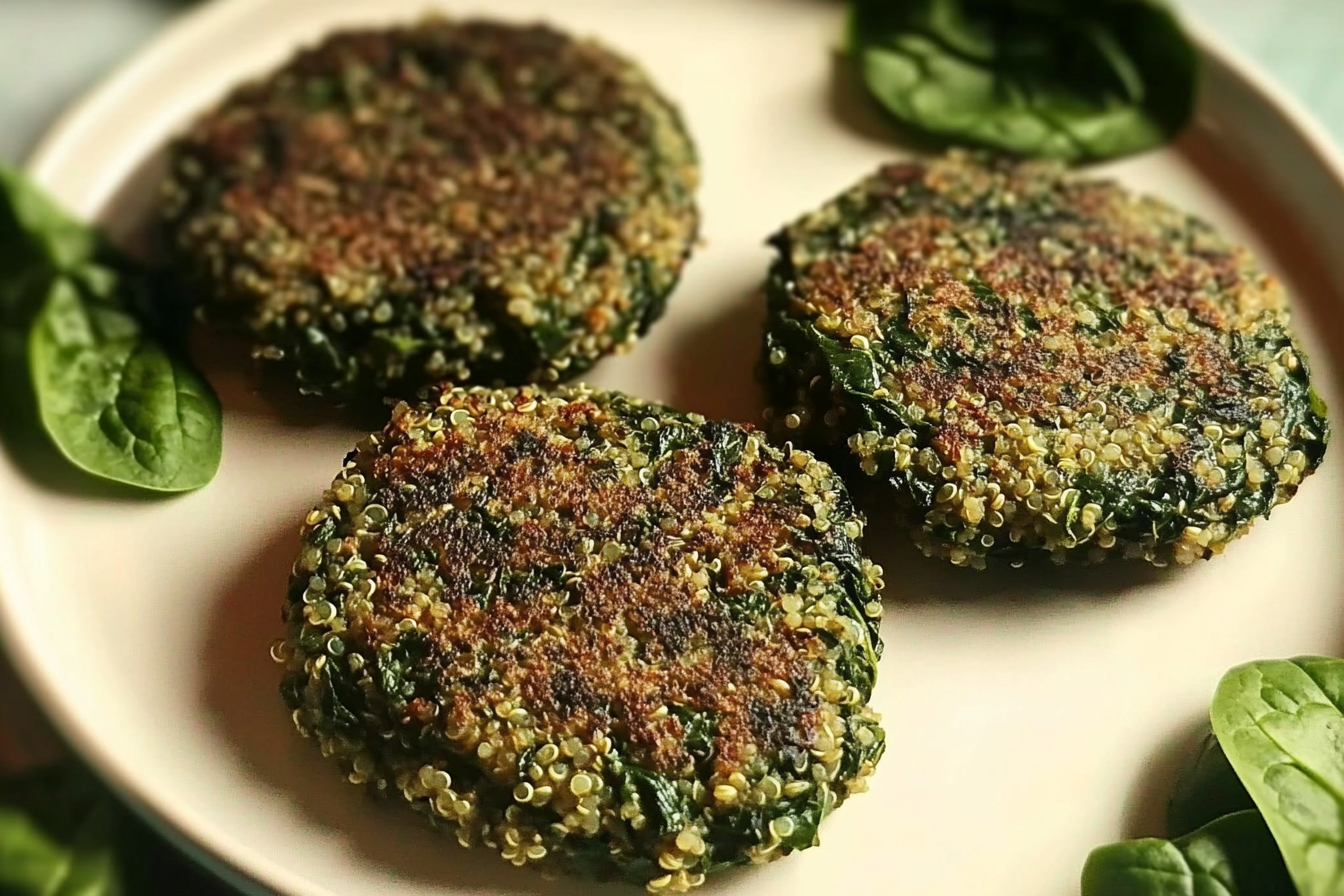 Hamburguesas de espinacas y quinua
