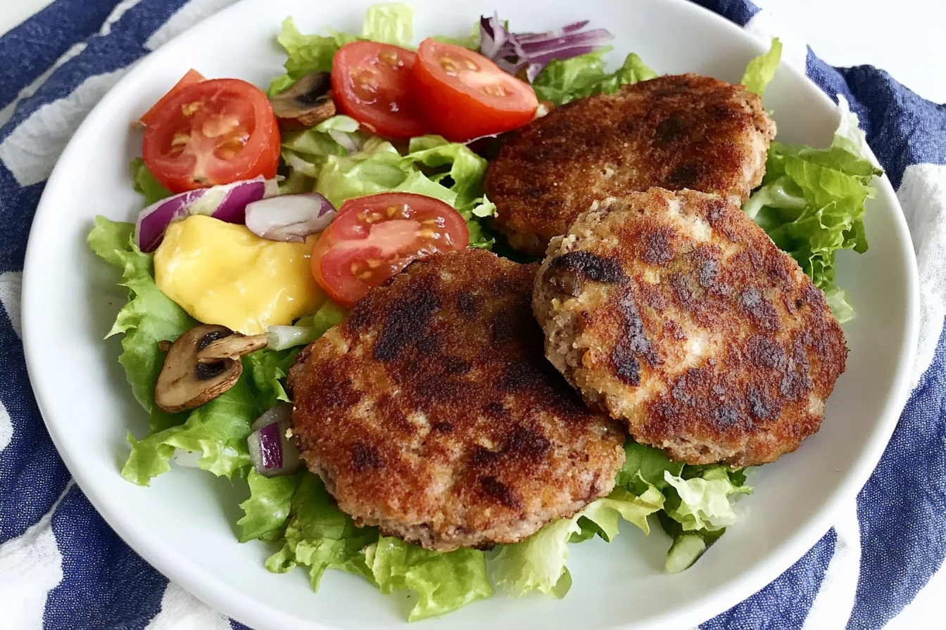 Hamburguesas de setas y cebolla