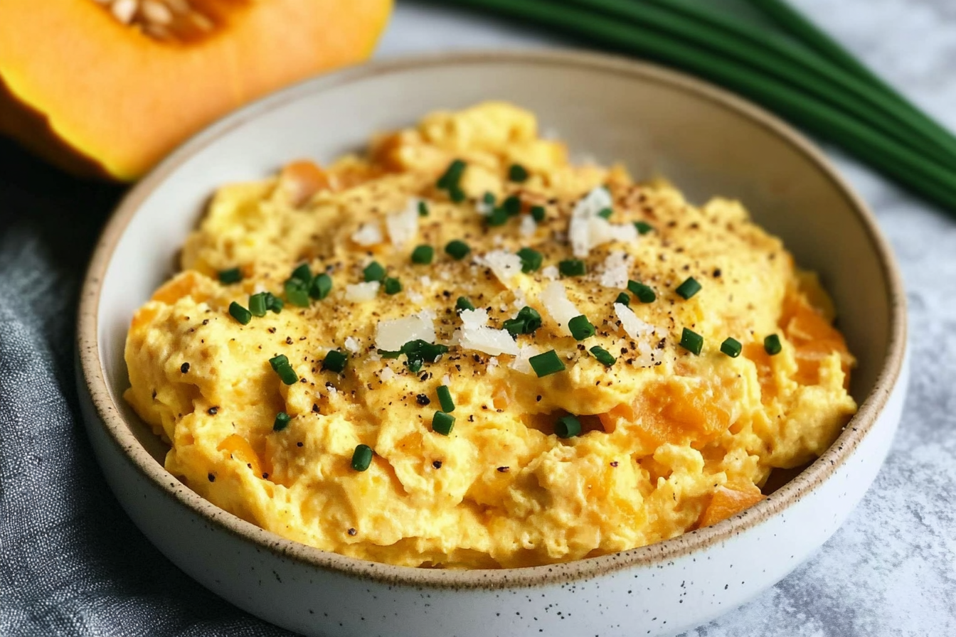 Huevos revueltos con calabaza