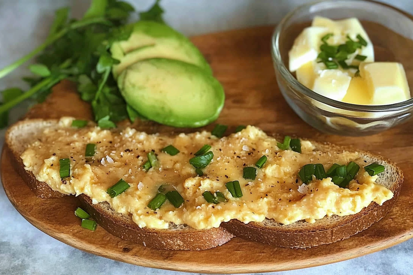 Huevos revueltos con queso