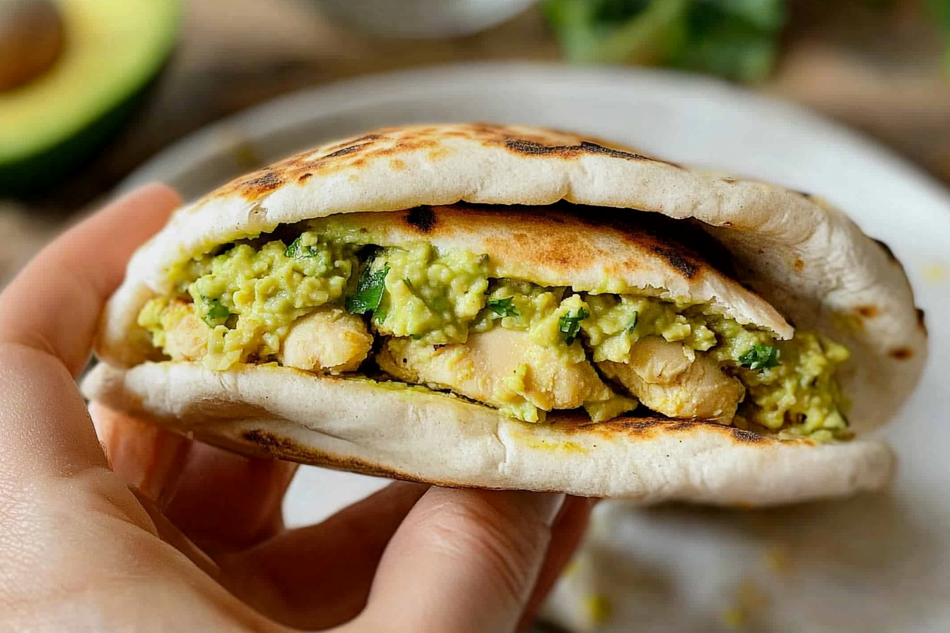 Pan pita relleno de pollo