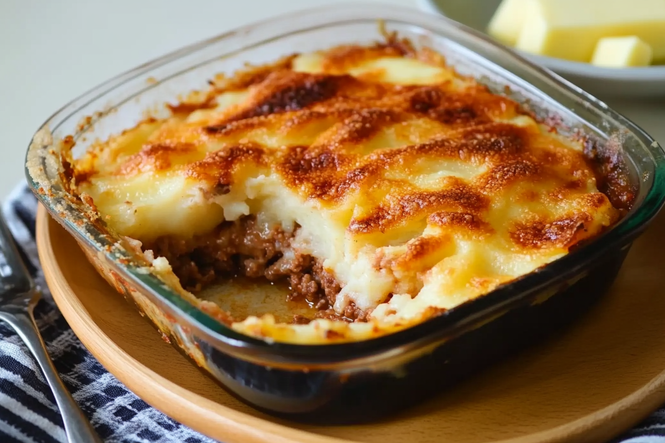 Pastel de carne con puré