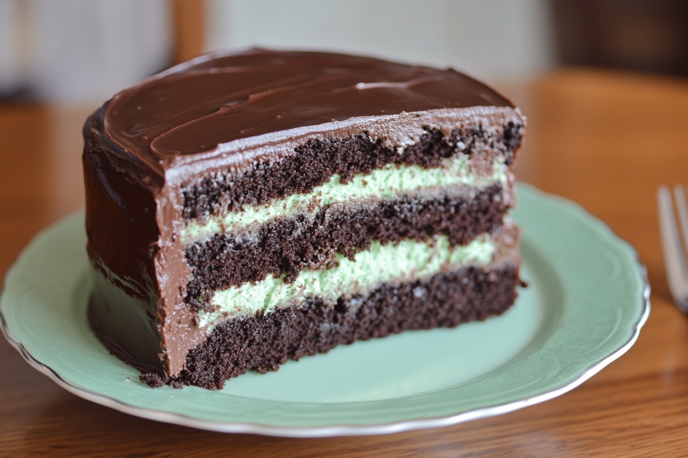 Pastel de queso con menta y chocolate