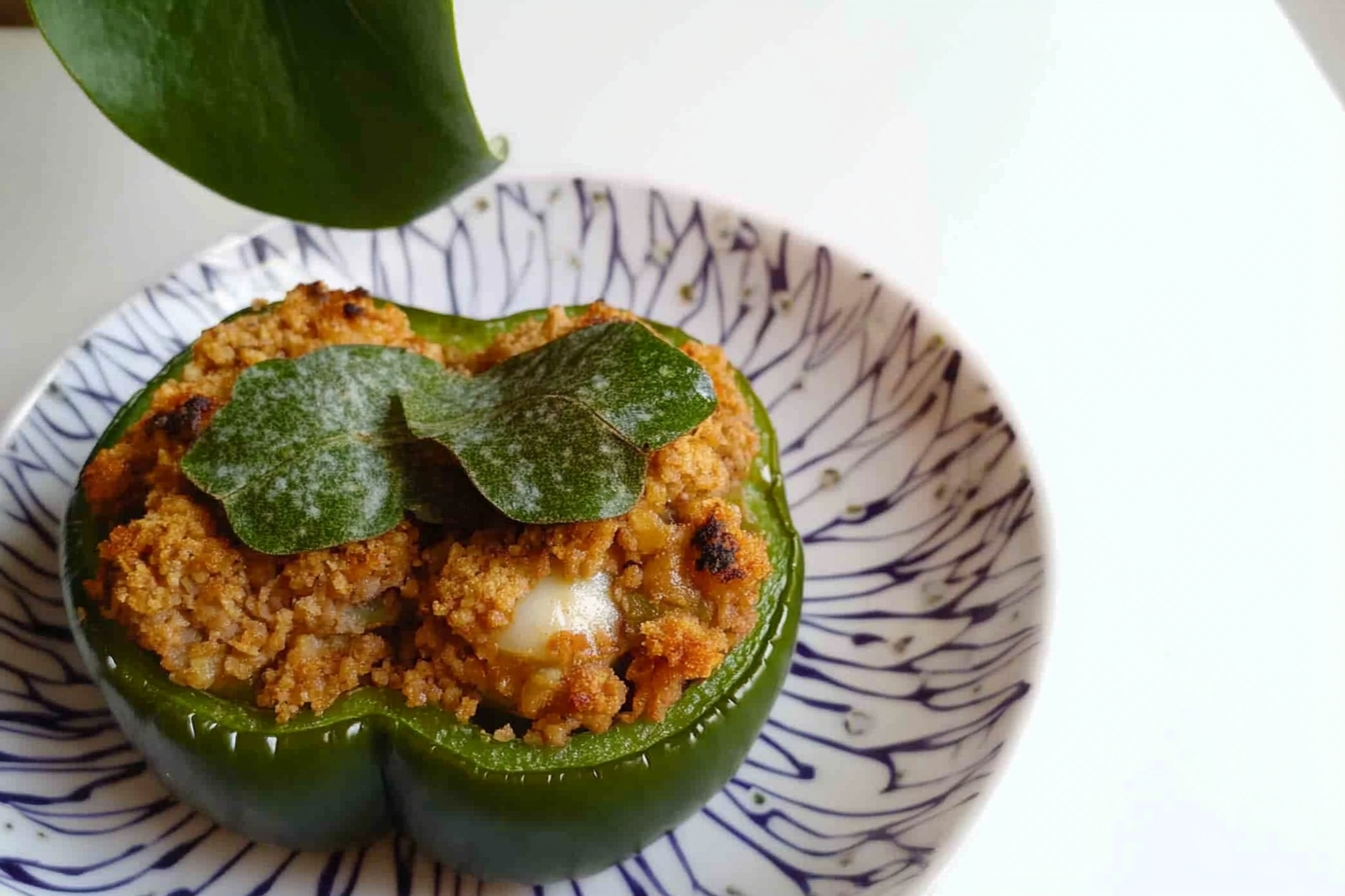 Pimiento verde relleno de carne