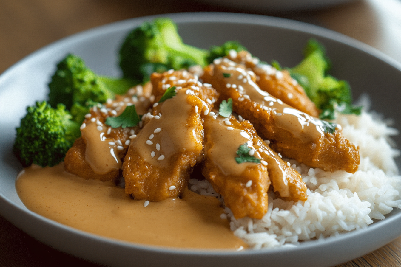 Pollo a la mantequilla de maní