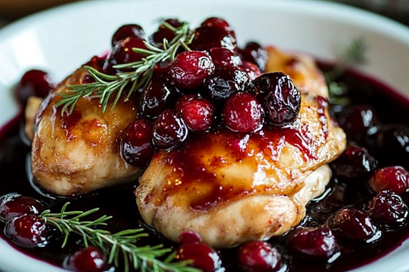 Pollo glaseado con arándano