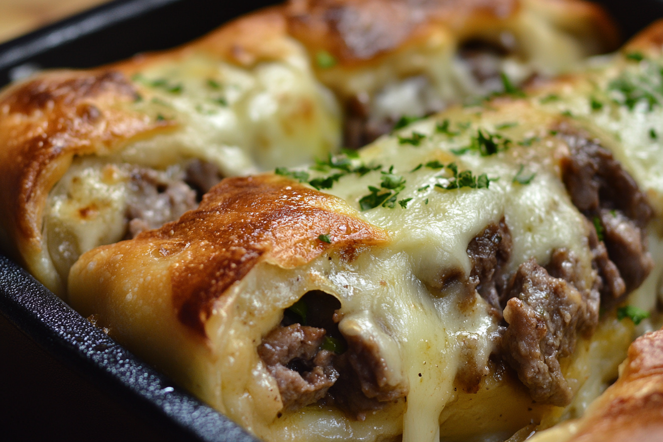 Rollos de huevo Philly Cheesesteak