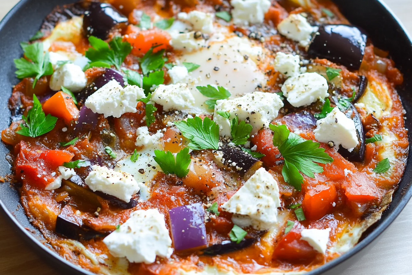 Shakshuka de berenjena y feta