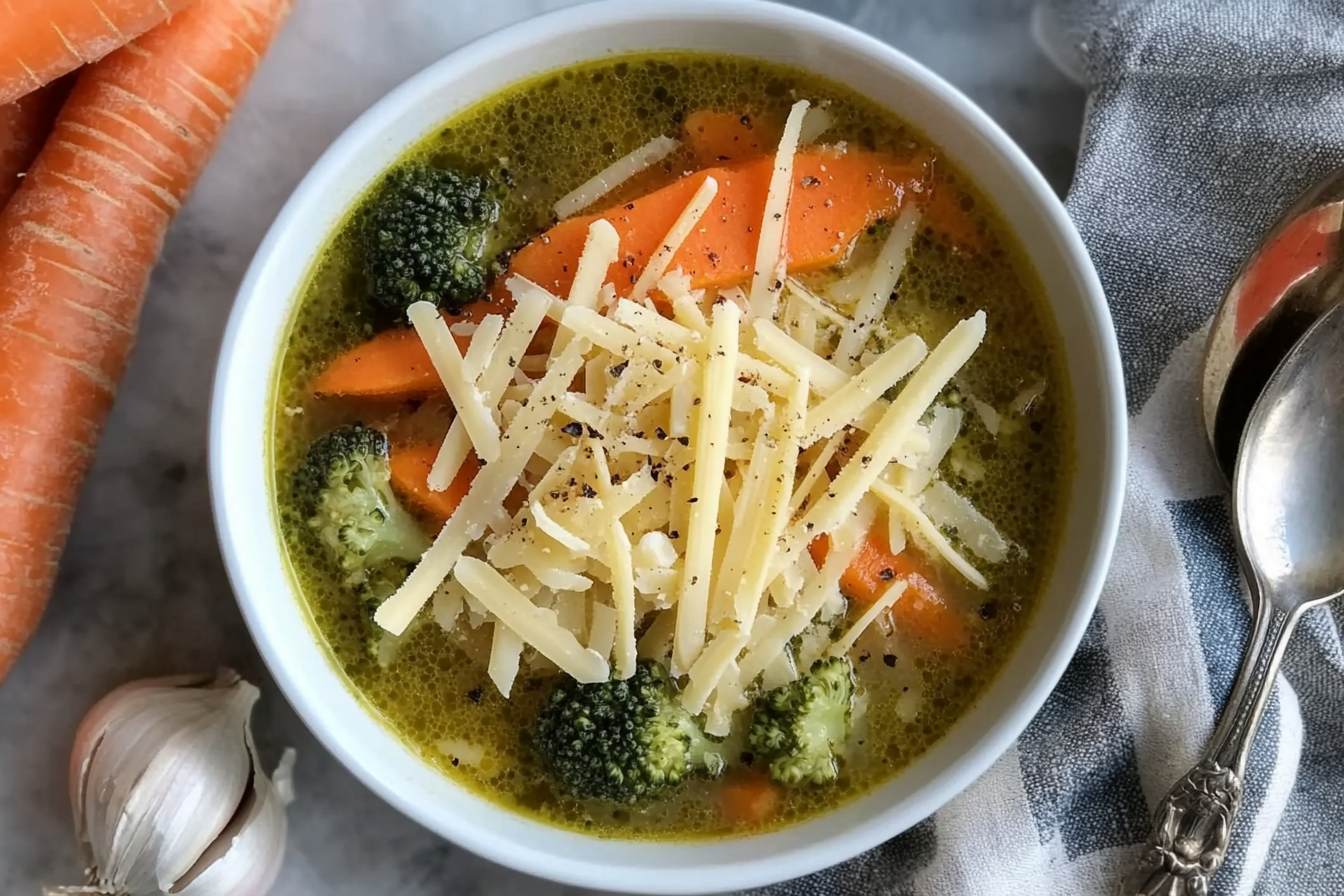 Sopa de zanahoria y brócoli