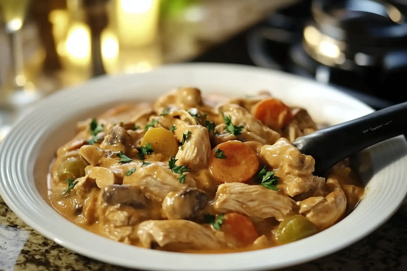 Strogonoff de pollo cremoso