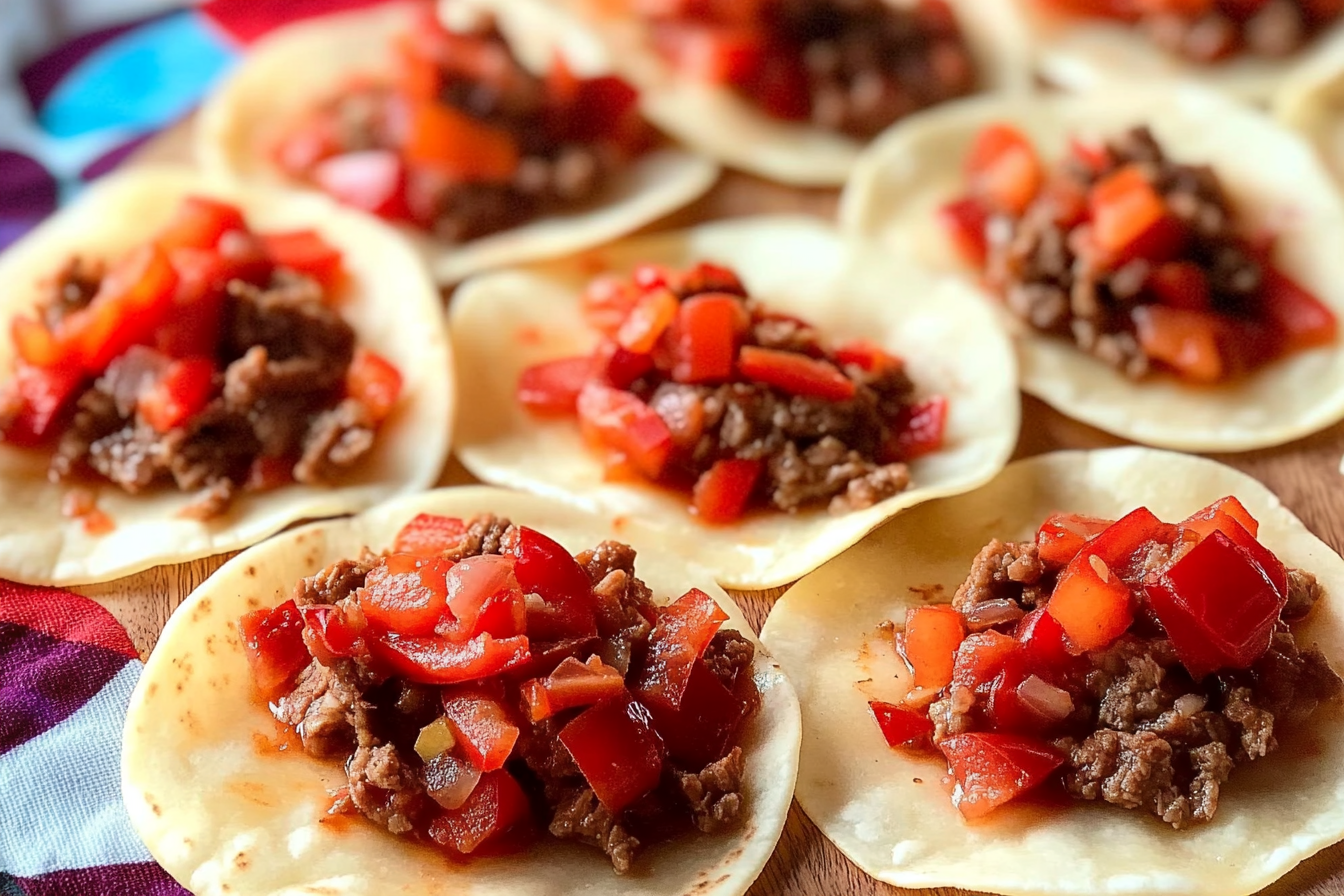 Tacos de carne y pimiento
