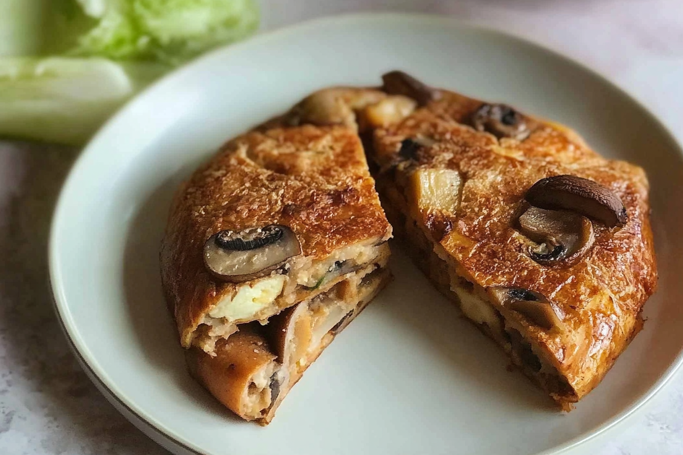 Tortilla de batata y champiñones