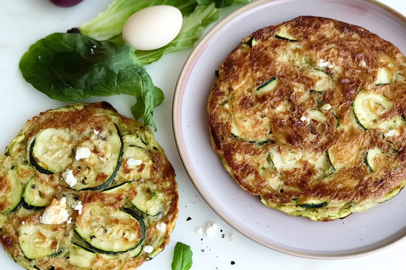 Tortilla de calabacín y cebolla