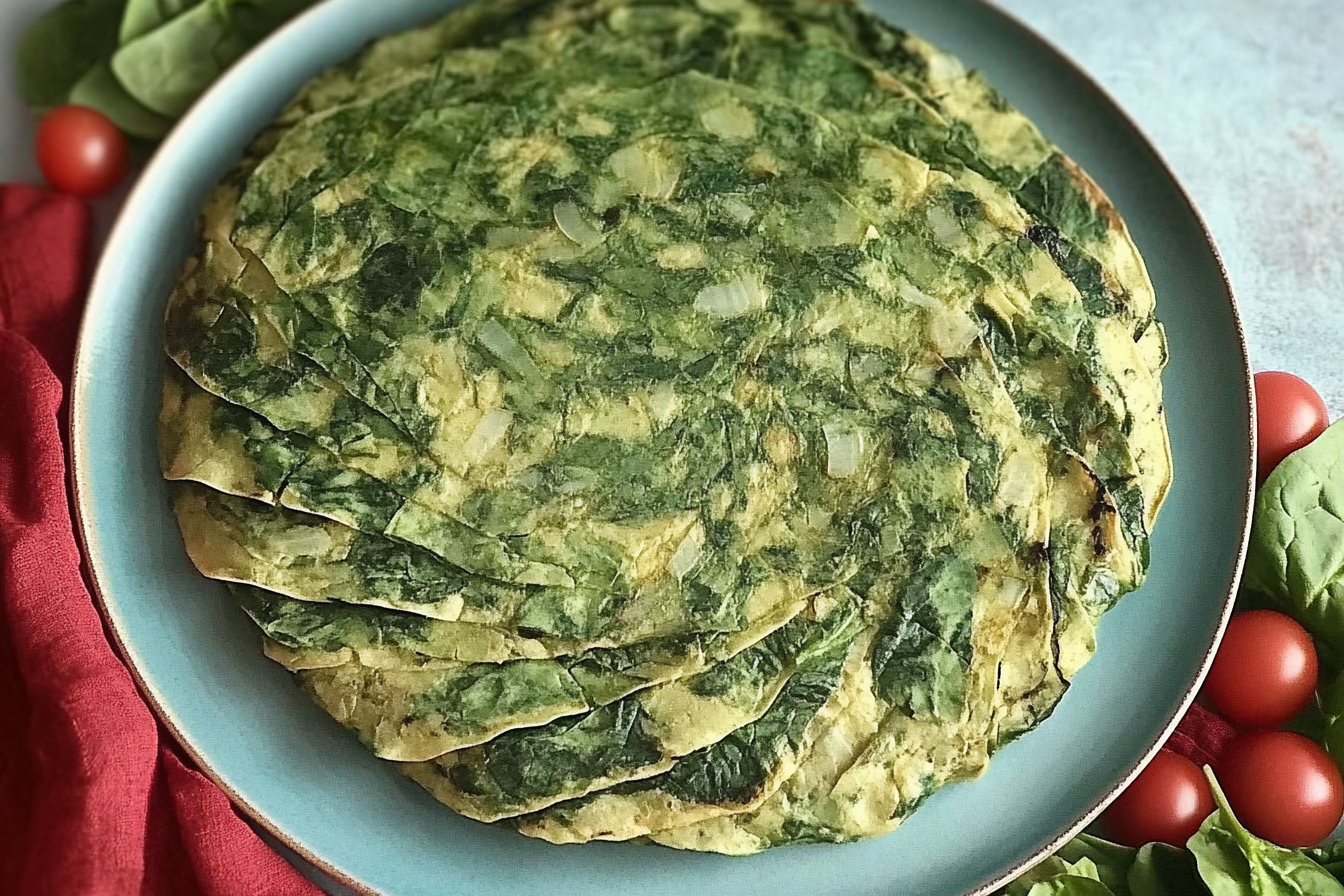 Tortilla de espinacas y queso