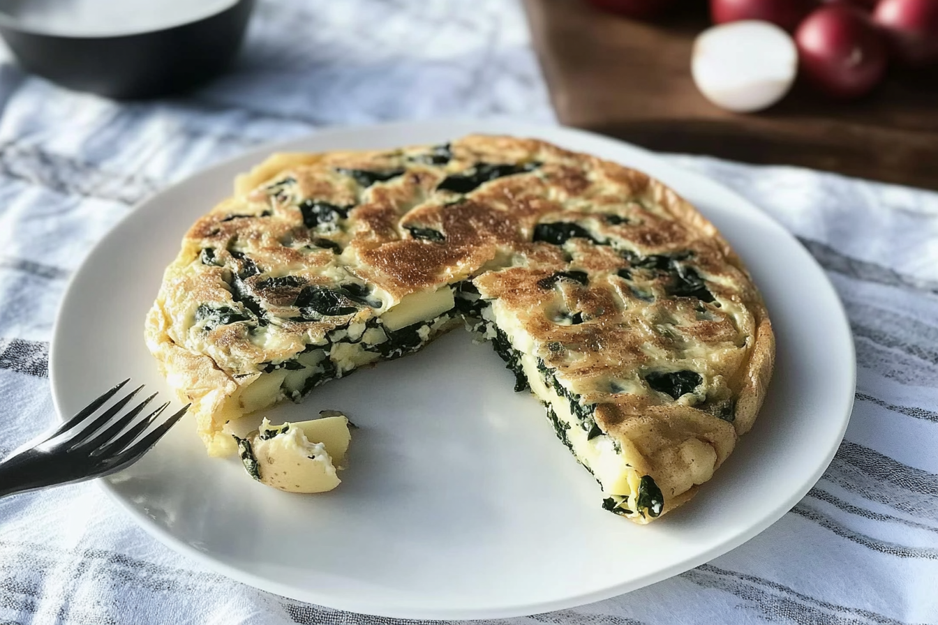 Tortilla de patata y espinacas