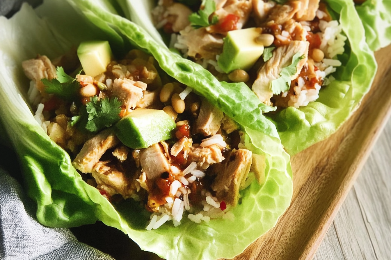 Wraps de lechuga con pollo